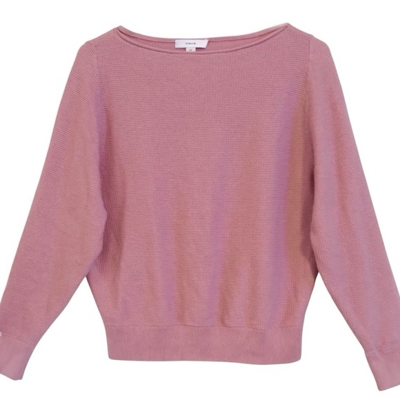 Vince Waffle Raglan Pullover In Pink - Picture 3 of 6